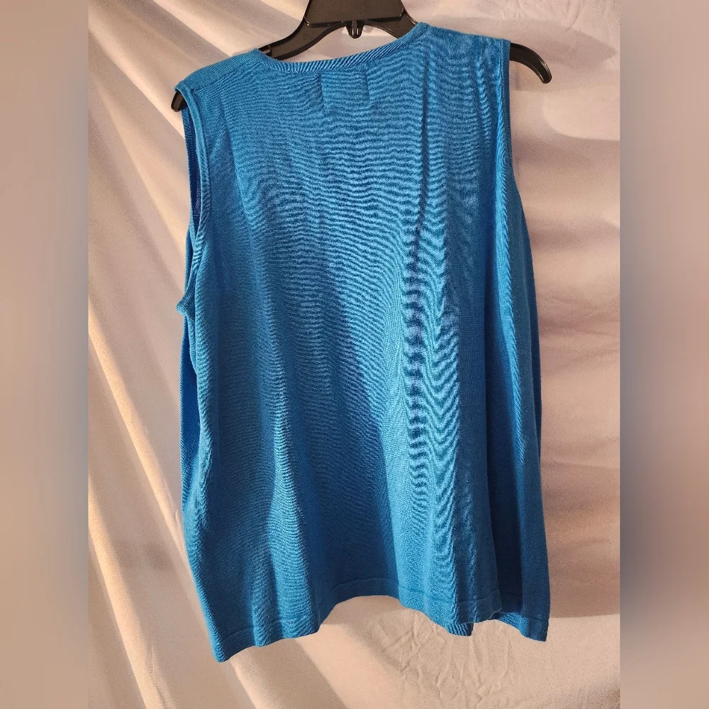 Storybook Knits Cardigan & Sleeveless Top Blue Xl Vintage Embroidery Long‎
